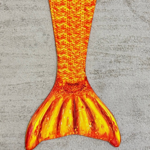 FinFun Mermaid Tail Tropical Sunrise Youth 8 Swimmable Mermaid Tail with Monofin